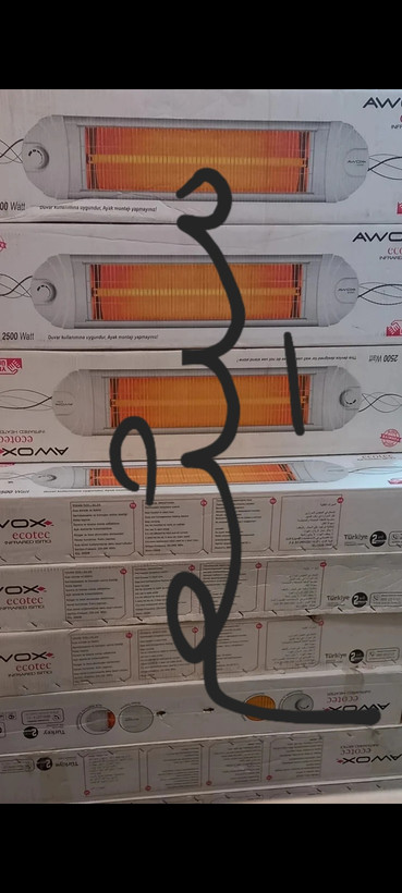 بخاری برقی تابشی اواکس دیواری مدل MX32 2500w ترکیه ای۱متری